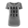 RHEINUFER Letter T-Shirt Damen - S / Grau/Schwarz