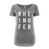 RHEINUFER Letter T-Shirt Damen - S / Grau/Weiß