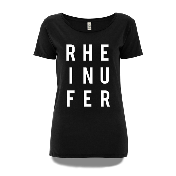 RHEINUFER Letter T-Shirt Damen - S / Schwarz/Weiß
