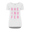 RHEINUFER Letter T-Shirt Damen - S / Weiß/Pink