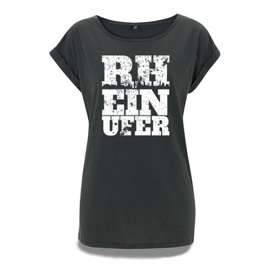 Rheinufer Inkpress Rolled Sleeve Tunika T-Shirt Damen - S / Kohlegrau / Köln